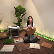 베란다데크타일 정원 WPC 목재 합성 DIY 바닥재 삼나무 색상 연동 플라스틱 베이스 도매