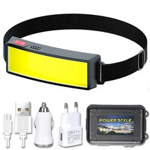 새로운 트렌드 Cob 헤드 라이트 야외 가정용 휴대용 LED 내장 1200mah 배터리 USB 충전식 램프, package C, Black, 스페인, 04 package C_01 Black, 01 Black
