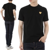 [꼼데가르송] 22FW 골드하트 와펜 반팔 티셔츠 AZ T216 BLACK