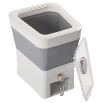 Chuyouan 접이식 개 사료 보관 용기 자동 반려동물 고양이 보관함 투명 뚜껑 계량 컵 포함 11.3kg25파운드 USA 미국