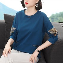 HQINT 여성 오버핏 긴팔티셔츠 여자 빅사이즈 심플 티셔츠 티셔츠긴팔 긴팔티 가을 베이직 겨울 데일리 기본티 ZB-11672
