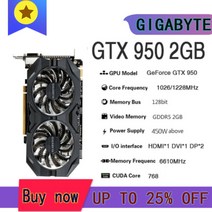 GIGABYTE 기가바이트 GTX 750TI 950 960 1050TI 1060 3GB, CN, GA GTX 950 2GB