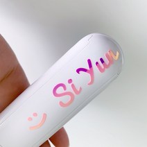 이니셜 스티커 노트북 핸드폰 주문제작 네임스티커, 폰트 05, 컷팅네임 레인보우홀로 2.5cm
