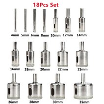 드릴 비트 날XCAN 다이아몬드 코팅 드릴 비트 3-60mm 타일 대리석 유리 라믹 구멍 톱 드릴 다이아몬드 코어, 08 No.7 18pcs Set
