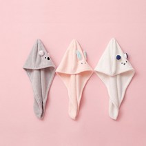 더시티오 3개묶음 헤어드라이수건 빨리 말르는 드라이 헤어타올, 화이트+연핑크+연핑크