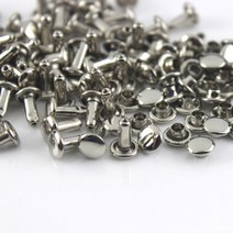 100sets 6mm 8mm 금속 더블 캡 리벳 스터드 라운드 리벳 가죽 공예 가방 벨트 의류 모자 신발 반려동물 칼라 장식, 8 x 12mm, silver