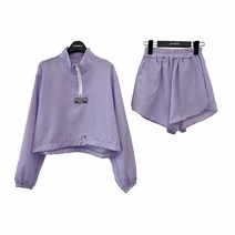 라라콩 체크 아노락 와플 바스락 투피스