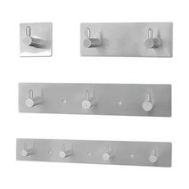 윈프라이스 3M 접착식 스텐 벽걸이 후크 L304, 3구