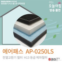 에어패스필터 AP-0250LS 아파트전열교환기장치필터후레쉬에어, 방문교체(선배송후 기사방문15000원현장지급):2011년이후(545/740/250)
