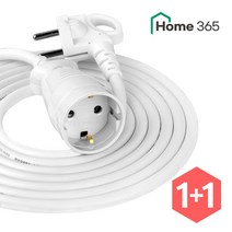 1+1 홈365 국산 전기 연장선 1구 멀티탭 원형 3m 5m 10m / 16A 캠핑용 가정용, 1+1 연장선 원형 [10m]