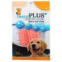 덴탈플러스 국산 덴탈 개껌, 딸기맛, 50g, 4개