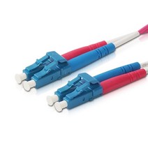 랜스타 OM4 광 점퍼코드 10G LC-SC DUPLEX LSZH 난연 케이블 20M 퍼플 LS-OM4-LCSC-20M