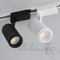 LED COB 원통스포트 레일조명 스팟조명 조광 디밍용 밝기조절 플리커프리, 블랙, LED 원통 COB 20W, 전구색(노란빛)