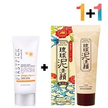 안끈적이는 선 썬 크림 시카 머드 진흙 클렌징폼 세안, 쿠팡 매직마일드선크림 1개_오키나와머드폼 1개
