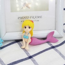 [라임] 마카롱 인어 케이크 토퍼 귀여운 해양 동물 컵케익 생일 파티 디저트 장식 베이비 샤워 호의, [22] Mermaid-k