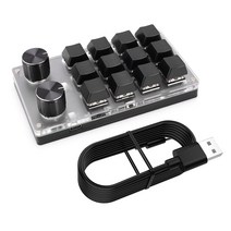 커스텀 매크로 키보드 핫 스왑 미니 9 키 3 노브 RGB 프로그램 18 자 무선 BT 마, 한개옵션2, 06 12 Keys Bluetooth, 01 레드 스위치