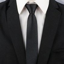 어리플 남자 검정 자동 넥타이