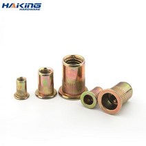 10-50X M3 M4 M5 M6 M8 M10 M12 아연 도금 탄소강 널링 너트 리벳 플랫 헤드 삽입 캡, M10(10PCS)