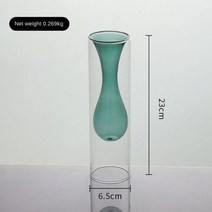 이중 레이어 유리 꽃병 홈 장식 방 아로마 테라피 병 웨딩 수경 식물 용기, M-5
