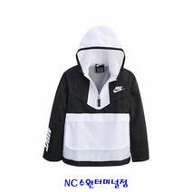 플레이키즈프로(NC수원터미널점)봄상품-키즈 사이즈(105-130)-메쉬 안감-칼러블럭과 팔부분 레터링으로 포인트를 준 하프집업 윈드러너(A221JK183P-BK)