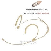 헤드 밴드 헤드 Shure Sennheiser AKG Samson MiPro 오디오 테크니카 4 핀 3 핀 TA4F 35mm 잠금 장치 용 무 지향성 마이크 착용, For Audio Technica