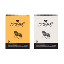 A4 크로키북 상철 드로잉북 스케치북X 5개세트, 옐로우