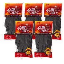 3M 겨울 혹한기 기모장갑 슈퍼그립 핫, 회색L, 5개