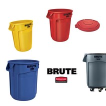 러버메이드 벤티드 브루트 원형 컨테이너 BRUTE 휴지통 다용도 정리함 원두보관 사료통, 빨강(뚜껑X), 121L