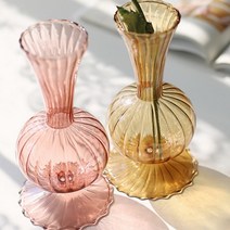 작은 낮은 꽃병 인테리어 유리병, 투명