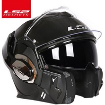 LS2-FF399 플립 업 더블 렌즈 헬멧 ls2 용감한 오토바이 헬멧 후면 재주 넘기 capacete moto casco casqu, 09 gloss black
