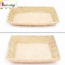 수제 라탄 사각 쟁반 직사각 나무쟁반 라탄플레이트