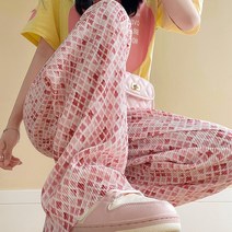 FANSYLI 여성 여름 일자 슬랙스 와이드 캐주얼 와일드 팬츠 W4A07