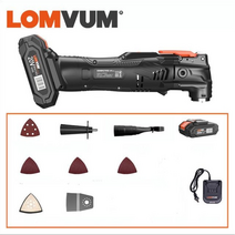 lomvum 20v 무선 진동 다기능 도구 트리머 renovator 목공 홈 전동 공구 커터 전기 톱, 20v 2 배터리