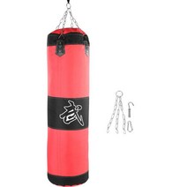 킥복싱 샌드백 복싱 펀치볼 가정용 60cm 100cm 빈 권투 샌드백 걸이 킥 훈련 장갑 손목 보호대와 가라테 싸, 05 Red 100cm