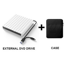 cd리핑 리핑기 cd dvd플레이어 odd 외부 rw 라이터 usb 3.0 슬림 휴대용 광학 드라이브 -rom 24x 플레이어 -r 24x 리더 노트북 pc, 흰색 B 케이스