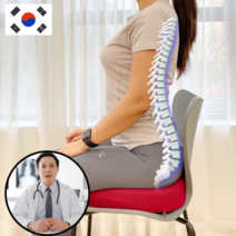 [척추전문의추천] 닥터스파인 3D 허리디스크방석 골반교정 안면비대칭교정 자세교정 방석, 블랙