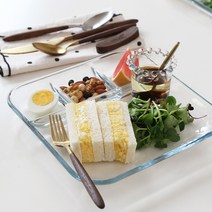 클리어 강화유리 나눔접시 3size, 중