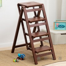 폴라도레 접이식 원목 스텝 스툴 인테리어 사다리 가정용 계단 XH, 3번