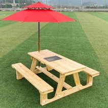 튼튼테이블 바베큐야외테이블사이즈색상선택 정원 불판테이블 김건모테이블, 03. 8인 개방형 바베큐테이블 무도색