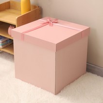 큰선물상자 깜짝 파티 연인 생일 여자친구 핑크박스 사랑해, 핑크리본파우더박스