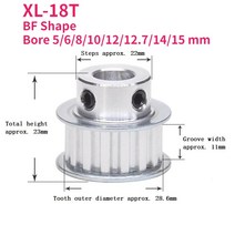 타이밍 풀리 벨트 V벨트 1pcs XL18T 보어 크기 5/6/8/10/12/12.7/14/15mm 휠 피치 5.08mm BF 모양 XL, [01] 5mmtotal height25mm, [01] 11mm, [01] 1pcs, 1개