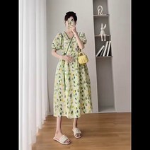 더 편한 집 여성 여자 임산부 임부복 수유 원피스 스판 빅사이즈 롱 미디엄 편한 드레스 모유 수유 의류 여름 착용 패션 새로운 프랑스어 깨진 꽃 목가적 인 기질 모유 수유 복장 뜨거운 엄마 산후 모유 수유