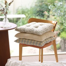 벨라이프 푹신한 빵빵이 의자방석 3type, 02.옐로체크