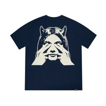 히스테릭 글래머 SEE NO EVIL TEE NAVY 남성 반팔 반팔티 루즈핏 면 로고 포인트 데일리 패션 일본