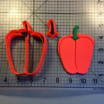 김펀칭기 김펀치 야채 마늘 벨 페퍼 레드 칠리 토마토 모양 아이 생일 케이크 컵케익 탑 스팀 빵 쿠키 커터, 23 N4039 red pepper 4in