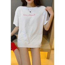 프룻츠 주스 프린트 레터링 반팔티