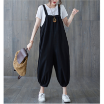 린넨멜빵팬츠 여성 린넨 의류 여름 멜빵바지 베스트 점프수트