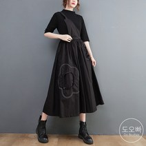 도오빠 여성 와이드 점프수트 민소매 멜빵 바지 오버핏 빅사이즈 스트랩 꽃무늬 플라워 스티치 여름 여자점프수트