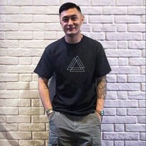 여문락 여름 트렌드 반팔티셔츠남자 순면 코튼 와이드 루즈핏 해수욕장남성패션 라운드넥 상의