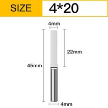 아크릴커터 아크릴재단 Vsharp-카바이드 1 플루트 조각 비트 CNC 도구 3.175 4 6mm 평평한 바닥 엔드 밀 아, 11 4x4x20